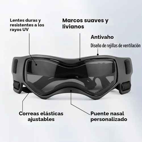 Vista 3 de Gafas para perros de razas pequeñas, lentes de sol para perros pequeños con protección UV, gafas para mascotas al aire libre, para equitación Negro