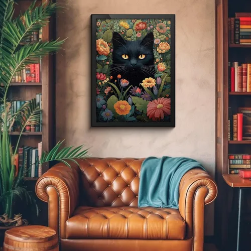 Vista 5 de Rompecabezas vintage de gatos para adultos de 1000 piezas en adelante, colección de rompecabezas de flores de PICKFORU animales y plantas