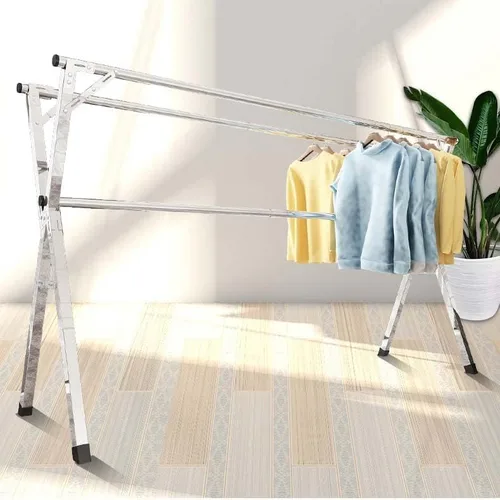 Vista 2 de YSUEFIJO Perchero de secado de ropa pequeño plegable, estante plegable para secar al aire libre, longitud ajustable que ahorra espacio, estante