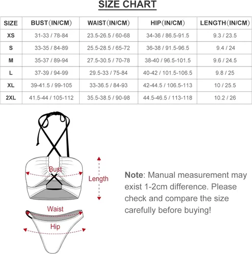 Vista 6 de AMRANDOM Bikini de dos piezas para mujer con parte inferior triangular de bikini