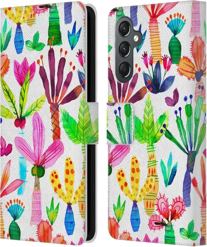Vista 153 de Head Case Designs Officially Licensed Ninola Brushstrokes Black Summer Patterns Leather Wallet Case Compatible with Samsung Galaxy A07 4G