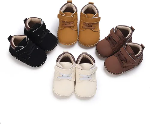 Vista 11 de COSANKIM Zapatos deportivos para bebé niño y niña, zapatos de tobillo altos, antideslizantes, suela suave, zapatos de cuna para niños pequeños