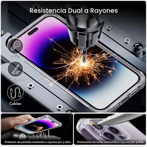 Vista 6 de ESR Funda para iPhone 14, compatible con MagSafe, funda de cuerpo completo a prueba de caídas de grado militar con protector de pantalla de vidrio