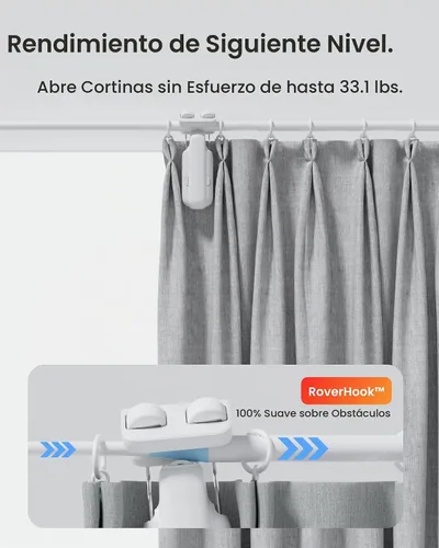 Vista 3 de SwitchBot - 2 paquetes de abridor de cortinas inteligente automático con Hub3 - Control remoto Bluetooth con aplicación/temporizador, motor de alto