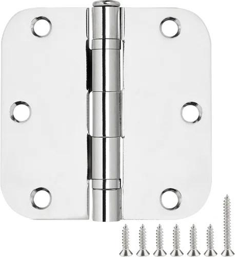 Vista 28 de TDCHINGES - Paquete de 3 bisagras redondeadas con radio de 5/8", de hierro, planas, estándar, fácil de instalar, para puertas dobles, habitación
