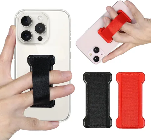 Vista 29 de Soporte de agarre para teléfono de mano, soporte universal para teléfono con correa para dedo, agarre para selfie compatible con la mayoría de 3