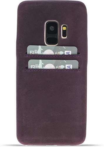 Vista 13 de HARDISTON Funda de piel auténtica hecha a mano para Samsung Galaxy Note 8, funda a presión con 2 ranuras para tarjetas de crédito, carga Marrón