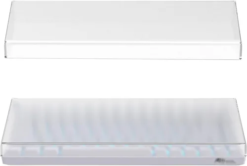 Vista 7 de GEEKRIA Cubierta antipolvo para teclado 65%, cubierta de teclado acrílico transparente para teclado mecánico de computadora de 68 teclas, compatible