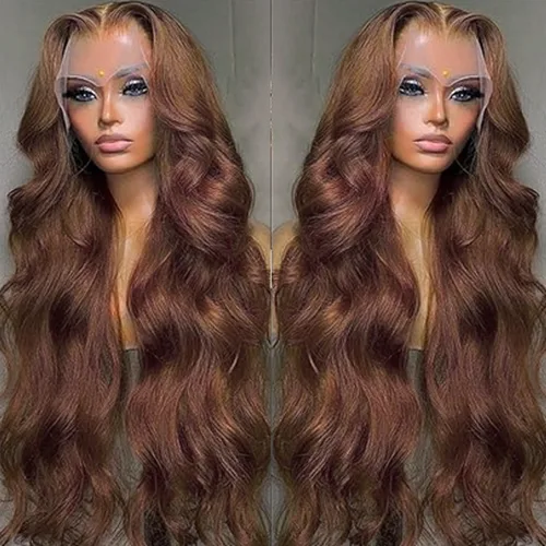 Vista 17 de Alipeacock Peluca de cabello humano 613 con encaje frontal de 13 x 6, densidad del 200 %, pelucas de cabello humano ondulado rubio prearrancado