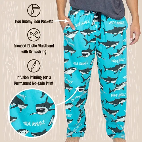 Vista 5 de Lazy One - Pantalones de pijama de animales para hombre, pantalones separados para hombre, pantalones de descanso