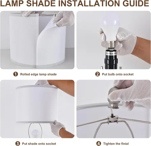 Vista 8 de Lámpara para Sala de Estar Dormitorio Lámparas de Mesa Estilo Granja Juego de 2 Lámparas de Mesa de Cerámica con Rayas Verticales, Pantalla de Lino