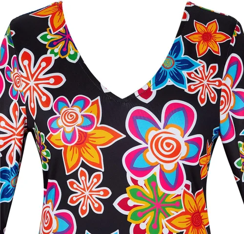 Vista 4 de Haorugut Disfraz de discoteca de los años 70 con diadema para mujer, traje hippie 33025 Negro
