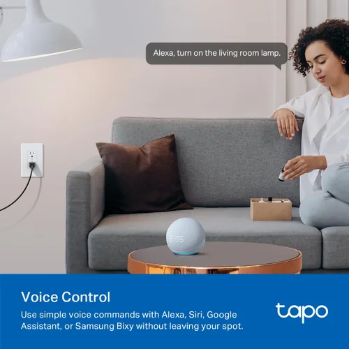 Vista 7 de TP-Link Tapo Smart Plug P210M, enchufe de pared empotrado Wi-Fi, compatible con Matter, monitoreo de energía, 15A/1800W Max, funciona con Alexa