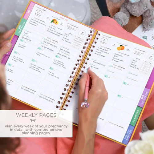 Vista 2 de Clever Fox Diario de embarazo y libro de recuerdos – Agenda de embarazo y cuaderno para futuras mamás – Recuerdo del bebé, regalo para madres