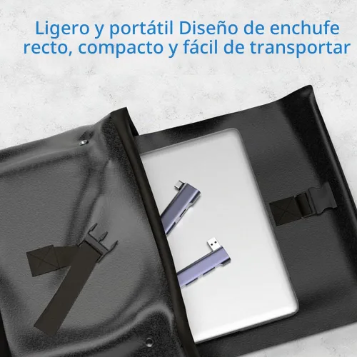 Vista 7 de Hub USB-C para portátil - Adaptador multipuerto ultradelgado con USB 3.0, expansor para MacBook Pro/Air, Surface Pro, teclado, unidad flash (4 en 1)