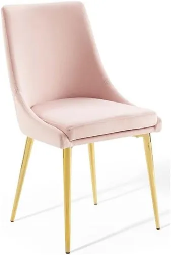 Vista 14 de Modway Viscount Performance - Sillas de comedor de terciopelo, juego de 2, color dorado marfil
