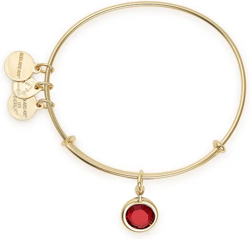 Vista 2 de Alex and ANI Brazalete extensible con piedras natales para mujer, dije de cristal de amatista del mes de febrero, acabado dorado brillante, 2 a 3.5