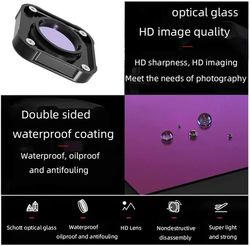 Vista 3 de QKOO Filtro submarino para buceo rojo/rosa/magenta para GoPro Hero 13 12 11 10 9 negro