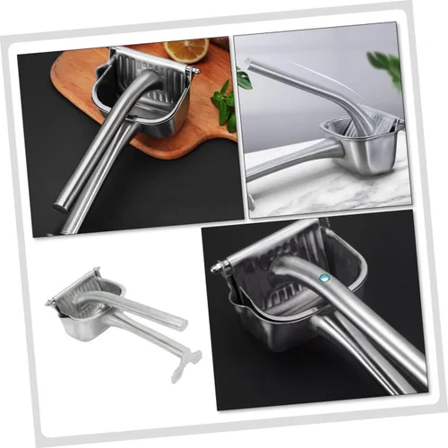 Vista 8 de VICASKY Exprimidor manual de frutas de acero inoxidable para la cocina del hogar, exprimidor de cítricos fácil de apretar, práctico extractor