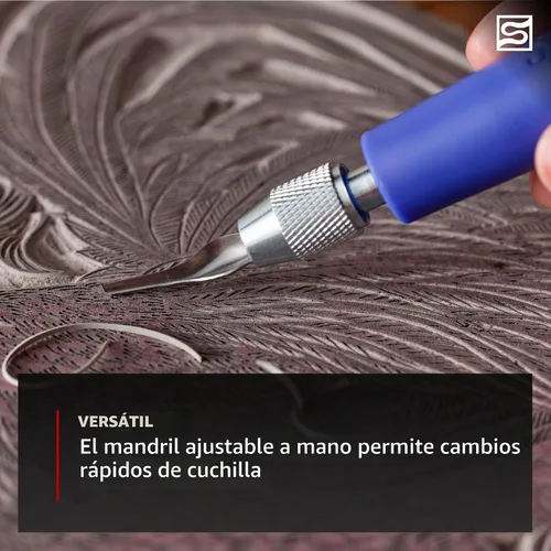 Vista 5 de Speedball Cortador de linóleo estilo cúter, con varias cuchillas Rojo