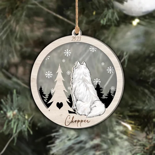 Vista 323 de Nazenti Adorno de Navidad conmemorativo personalizado, regalo personalizado de recuerdo de perro, condolencias por pérdida de mascotas, sabueso