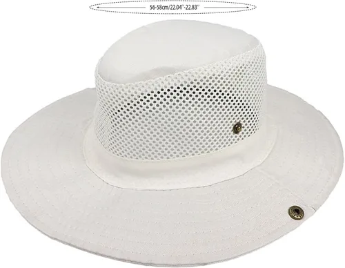 Vista 3 de Sun Hat for Wide Brim Mesh Breathable Fishing Hat,UPF 50+ UV Protection Beige