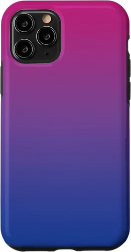 Vista 29 de Funda degradada con diseño de bandera de Bisexual Pride para iPhone 17, color rosa, morado, azul