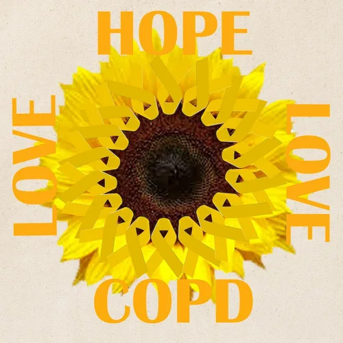 Vista 3 de CafePress COPD Hope - Bolsa de mano de girasol de lona natural, bolsa de compras reutilizable