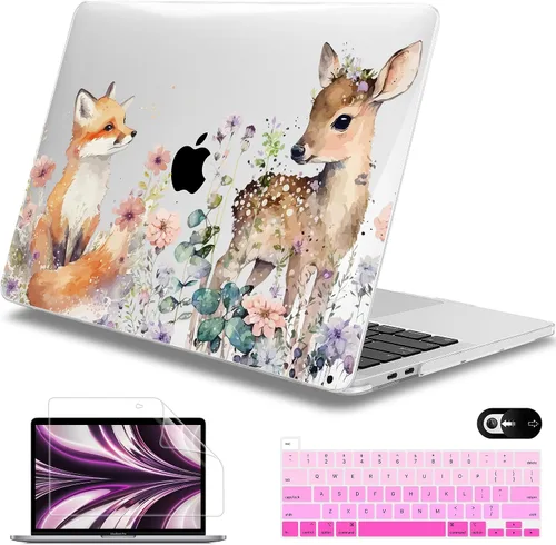 Vista 11 de Mektron Funda para MacBook Pro de 13 pulgadas 2022 2021 2020 versión A2338 M2 M1 A2289 A2251, cubierta rígida de plástico impresa para MacBook Pro