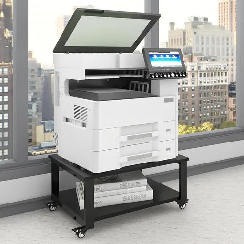 Vista 8 de Natwind 2 Tier Laser Printer Stand, 24''x24'' Large Printer Table, Black Negro