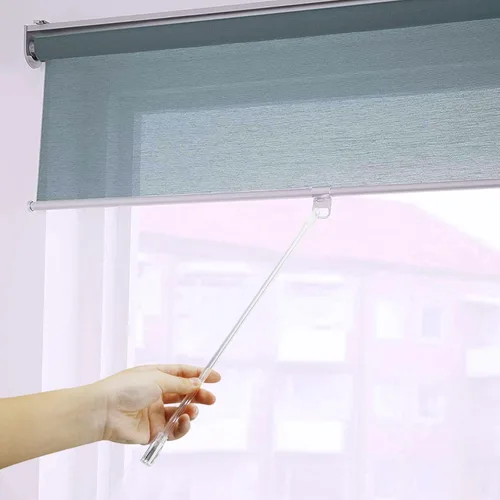 Vista 3 de Varita vertical de repuesto para persianas verticales de 17 pulgadas, varilla inclinable de plástico transparente con gancho y agarre, abridor