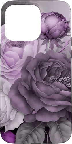 Vista 31 de Purple Watercolor Rose Flower Bouquet on Gray Case for iPhone 17