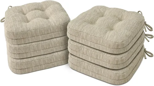 Vista 23 de Shinnwa Juego de 2 cojines para silla de comedor, cojines para silla de cocina de espuma viscoelástica de doble capa, almohadillas de asiento