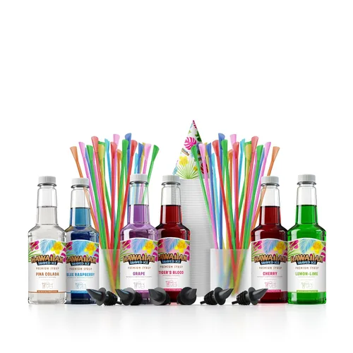 Vista 23 de Jarabe de Ahijado Helado Hawaiian Shaved Ice, Tamaño Pinta, Sabor Sangre de Tigre, Ideal para Raspaditas, Soda Italiana, Paletas, No Necesita