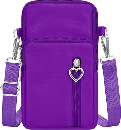 Vista 21 de YINHEXI Bolsos cruzados pequeños para mujer, a la moda, mini compartimento triple para teléfono celular, monederos cruzados Negro