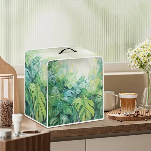 Vista 151 de Funda para cafetera, poliéster, azul, se adapta a la mayoría de máquinas de café estándar, protector resistente al polvo, huellas dactilares Playa