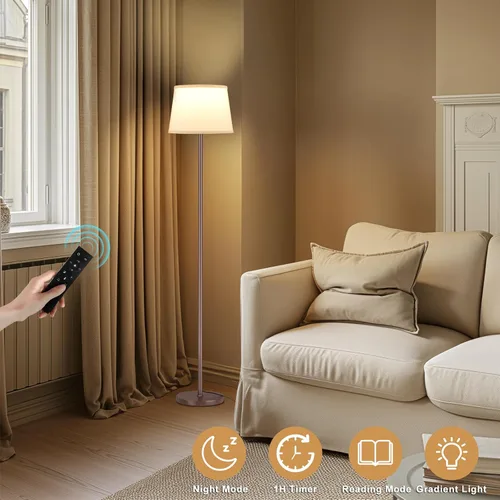 Vista 8 de Raexpectis Lámparas de pie mejoradas para sala de estar, lámpara de pie moderna con control remoto, colores regulables, temperatura