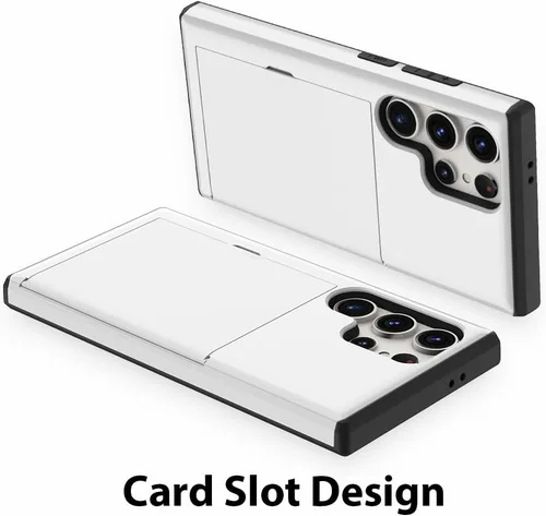 Vista 2 de ZIYE Funda tipo cartera para Galaxy S24 Ultra 5G con tarjetero - Blanco