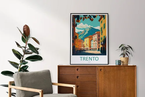 Vista 3 de Trento - Impresión de viaje para pared, Trento Italia, decoración del hogar, Trento Art Lovers Wall Art Print Trento Italia Art Trento
