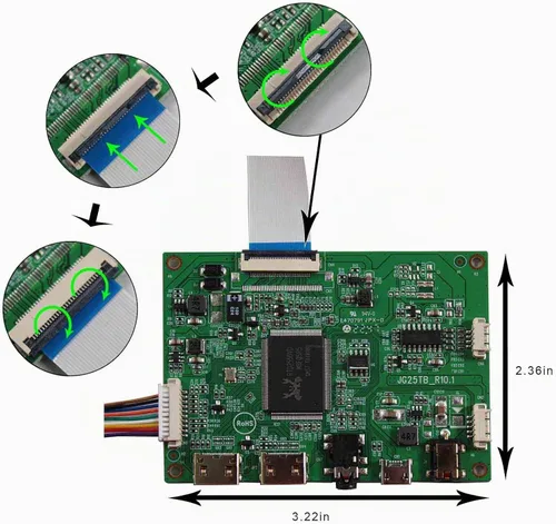 Vista 3 de VSDISPLAY 12.6" NV126B5M-N41 1920X515 Pantalla LCD y placa VS-RTD2556HM-V1