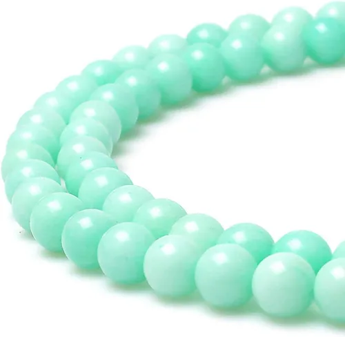 Vista 28 de Cuentas naturales de jade africano rojo redondo para hacer joyería, cuentas sueltas para pulseras y collares (4 mm)