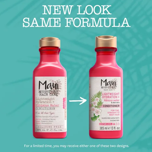 Vista 2 de Maui Moisture - Acondicionador de hidratación ligera + agua de hibisco, acondicionador nutritivo con aloe vera que suaviza y calma el cabello