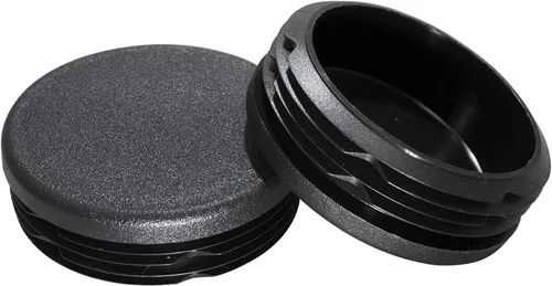 Vista 12 de Prescott Plastics Tapones de plástico acanalados de 1/2 pulgada (0.500 in) de diámetro exterior, tapas redondas de tubo de metal negro, inserciones