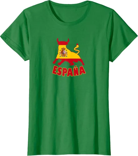 Vista 37 de Spain Espana with Bull and National Flag/Present T-Shirt Asphalt Grey