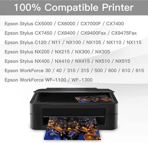 Vista 2 de BeOne Cartuchos de tinta T069 remanufacturados para Epson 69 T069 para usar con Stylus NX100 NX110 NX215 NX300 NX400 NX415 NX510 NX515 Workforce 30