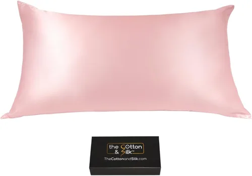 Vista 16 de Funda de almohada de seda de morera 22 Momme (cierre envolvente en la parte posterior), colección elegante, tamaño Queen, caramelo + crema