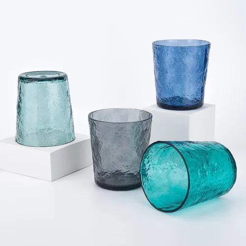 Vista 4 de KX-WARE Vasos de plástico de acrílico de 12 onzas, juego de 8 unidades, color azul