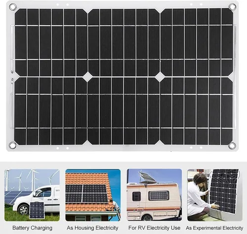 Vista 6 de Kit de panel solar con inversor de combinación de sistema solar de 6000 W, 12 V a 110 V/220 V, generador solar, sistema de red doméstica 12V-220V