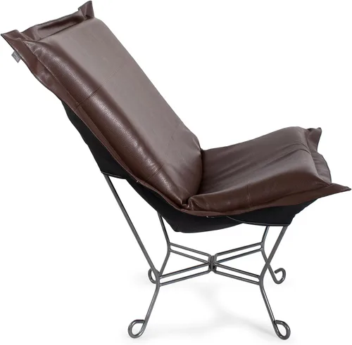 Vista 5 de Howard Elliott Collection Avanti Pecan - Silla de asiento oscilante con funda, silla multiusos de mariposa con marco de titanio, muebles de patio