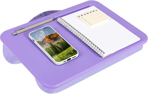 Vista 9 de LapGear - Escritorio compacto para regazo - Se adapta a laptops de hasta 15 pulgadas - Aqua Sky - Estilo núm. 43109 Microbead Cushion, Built-In